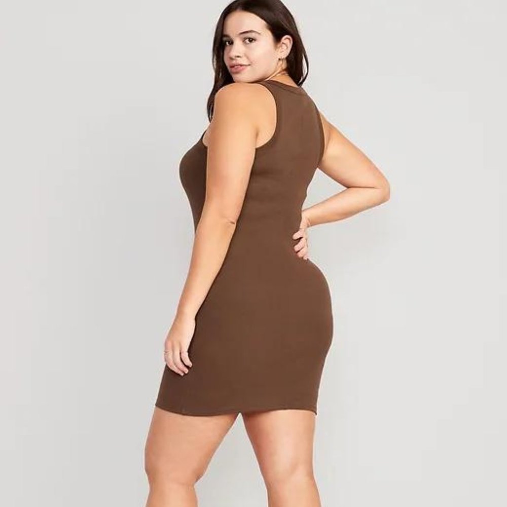 NEW Old Navy Fitted Sleeveless Rib-Knit Mini Dress for Women - Picture 2 of 7